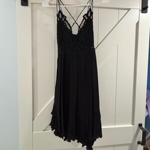 Free People Black Backless Dress
